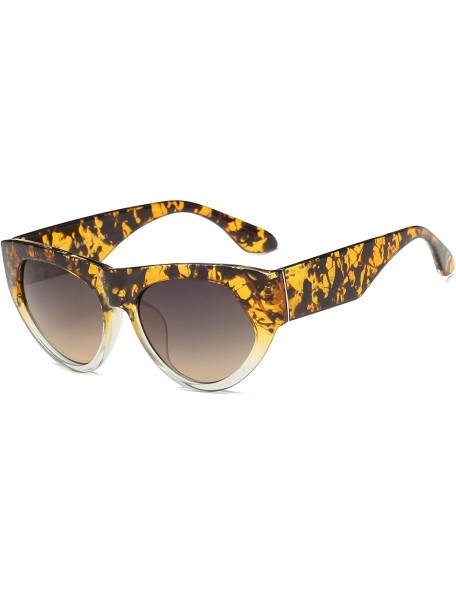 Cat Eye Women Round Cat Eye Fashion Sunglasses - Tortoise - C218WU882AN $14.61