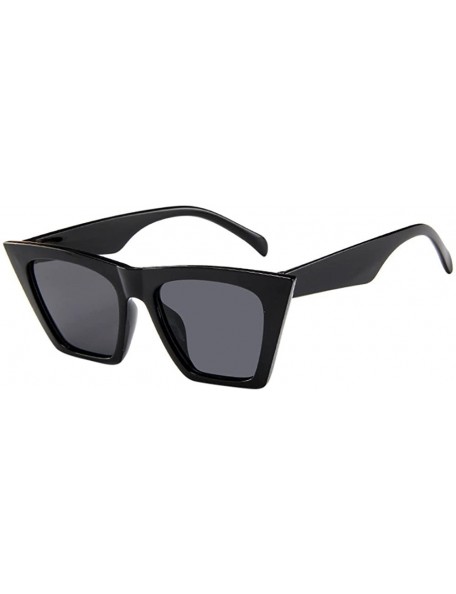 Cat Eye Fashion Unisex Oversized Sunglasses Classic Vintage Retro Cat Eye Polarized Sun Glasses - Black - CR18R57EE90 $9.59