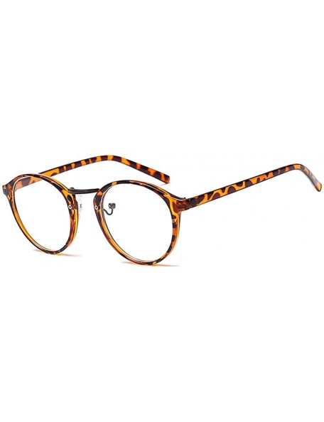 Oval Women Glasses-Retro Fashion Lightweight Black Frame Clear Lenses Glasses - Light Brown - CF18A8AGY79 $8.90