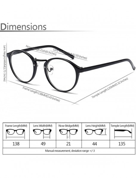 Oval Women Glasses-Retro Fashion Lightweight Black Frame Clear Lenses Glasses - Light Brown - CF18A8AGY79 $8.90