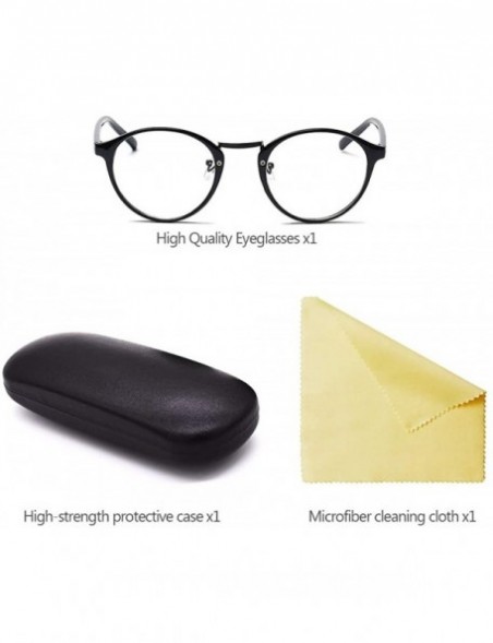 Oval Women Glasses-Retro Fashion Lightweight Black Frame Clear Lenses Glasses - Light Brown - CF18A8AGY79 $8.90