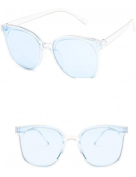 Square Unisex Sunglasses Fashion Bright Black Grey Drive Holiday Square Non-Polarized UV400 - Transparent Blue - CQ18RLUK89T ...