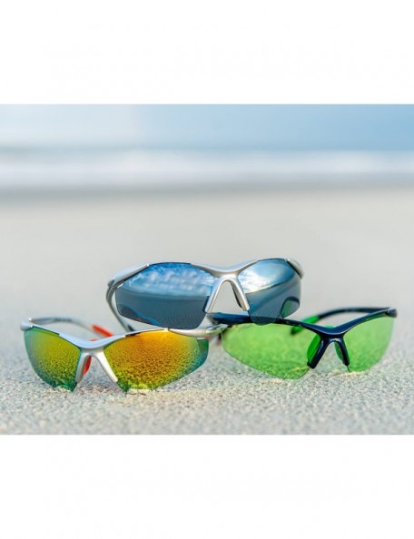 Rimless JM01 Sunglasses for Golf - Fishing - Cycling-Unbreakable-TR90 Frame - Gunmetal & Blue - CO113TJ6RVH $24.14