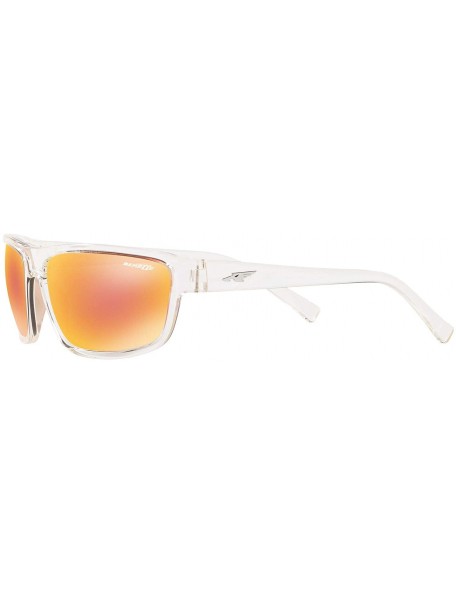 Rectangular Men's An4259 Borrow Rectangular Sunglasses - Transparent/Orange Mirror Red - CD18R4IM38T $29.26