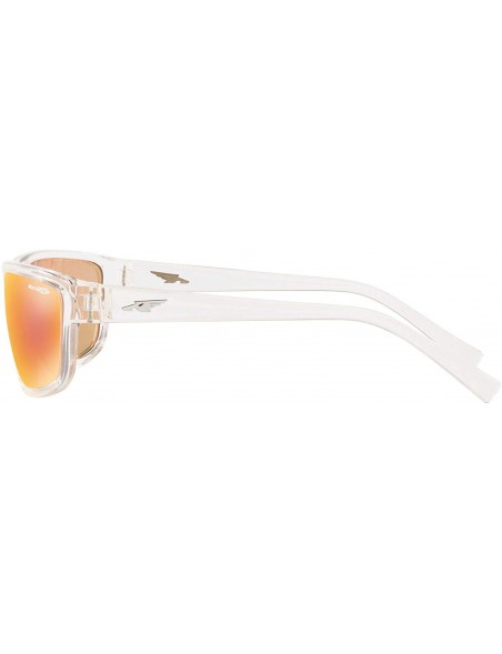 Rectangular Men's An4259 Borrow Rectangular Sunglasses - Transparent/Orange Mirror Red - CD18R4IM38T $29.26