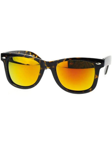 Square Unisex Square Sunglasses Tortoise Square Frame Multi-color Mirror Lens - Tortoise - CB11WBPG4ZT $11.23
