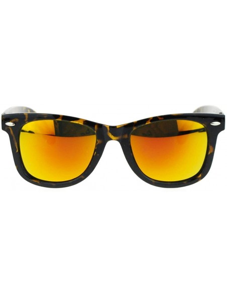 Square Unisex Square Sunglasses Tortoise Square Frame Multi-color Mirror Lens - Tortoise - CB11WBPG4ZT $11.23