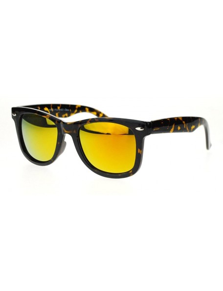 Square Unisex Square Sunglasses Tortoise Square Frame Multi-color Mirror Lens - Tortoise - CB11WBPG4ZT $11.23