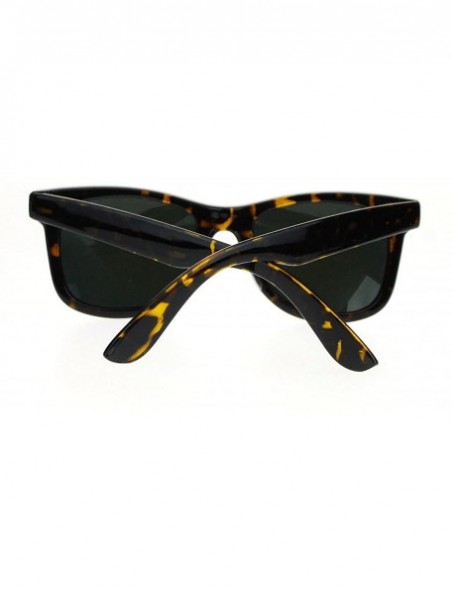 Square Unisex Square Sunglasses Tortoise Square Frame Multi-color Mirror Lens - Tortoise - CB11WBPG4ZT $11.23