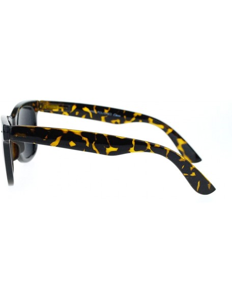 Square Unisex Square Sunglasses Tortoise Square Frame Multi-color Mirror Lens - Tortoise - CB11WBPG4ZT $11.23