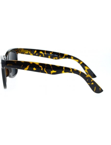 Square Unisex Square Sunglasses Tortoise Square Frame Multi-color Mirror Lens - Tortoise - CB11WBPG4ZT $11.23