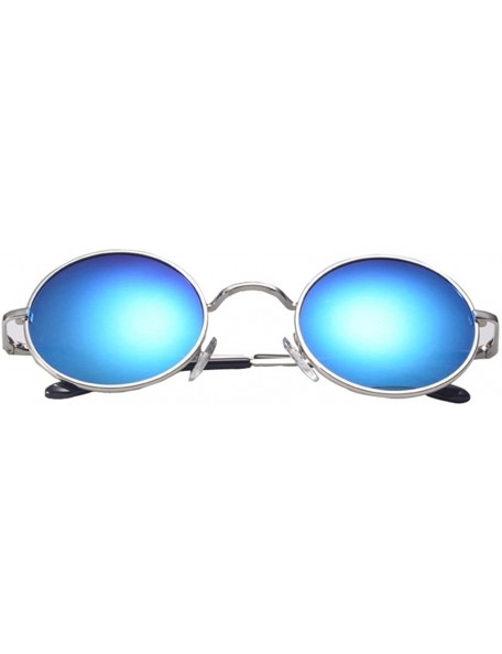 Round New Steampunk Vintage Hippy Classic Round Sunglasses for Men Women - Blue - C911Z7KDRVT $12.07