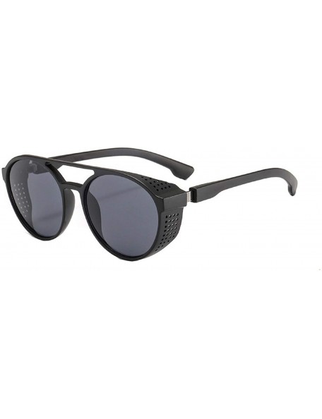 Square Vintage Men Women Flat Top Fashion Side Shield Frame Sunglasses Shades UV Protection - Gray - C718UC0KHUX $10.63