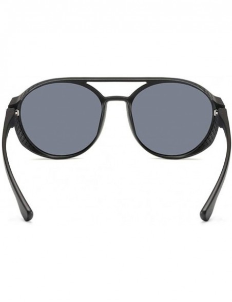 Square Vintage Men Women Flat Top Fashion Side Shield Frame Sunglasses Shades UV Protection - Gray - C718UC0KHUX $10.63