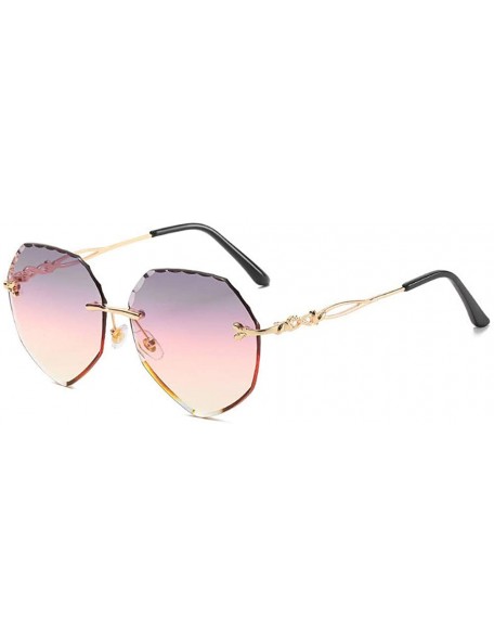 Rimless Rimless Cut Edge Sunglasses Irregular Ocean Slice Sunglasses for Lady - 5 - C6198R0TKN7 $20.11