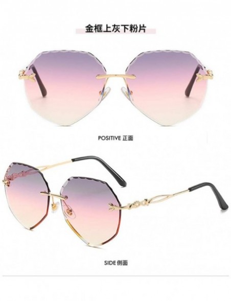 Rimless Rimless Cut Edge Sunglasses Irregular Ocean Slice Sunglasses for Lady - 5 - C6198R0TKN7 $20.11