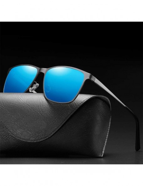 Square Sunglasses Polarized Antiglare Anti ultraviolet Travelling - Black - C018WQXAIA8 $27.38