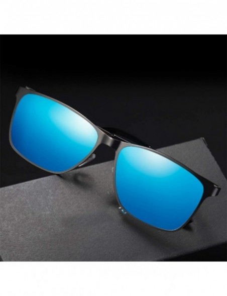 Square Sunglasses Polarized Antiglare Anti ultraviolet Travelling - Black - C018WQXAIA8 $27.38