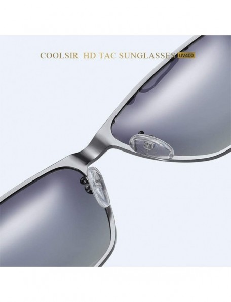 Square Sunglasses Polarized Antiglare Anti ultraviolet Travelling - Black - C018WQXAIA8 $27.38