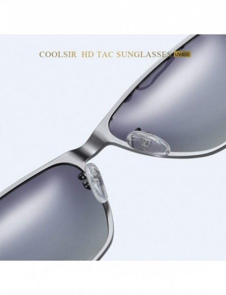 Square Sunglasses Polarized Antiglare Anti ultraviolet Travelling - Black - C018WQXAIA8 $27.38