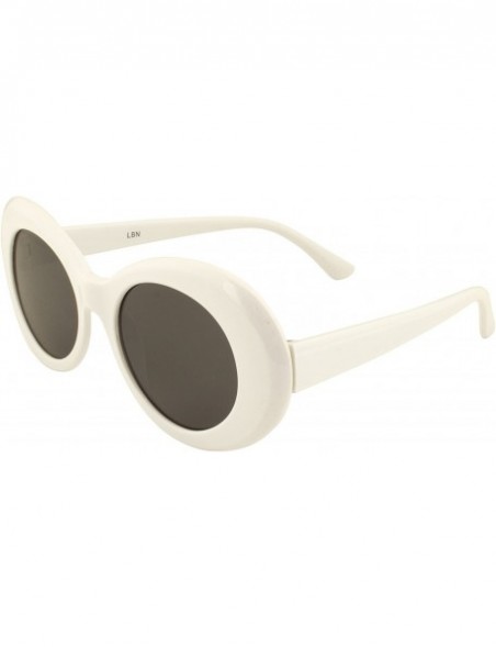 Oval CLOUT GOGGLES White Oval Round Sunglasses - Bold Retro Kurt Coba- INCLUDING pouch - CK188G4ZW98 $12.36