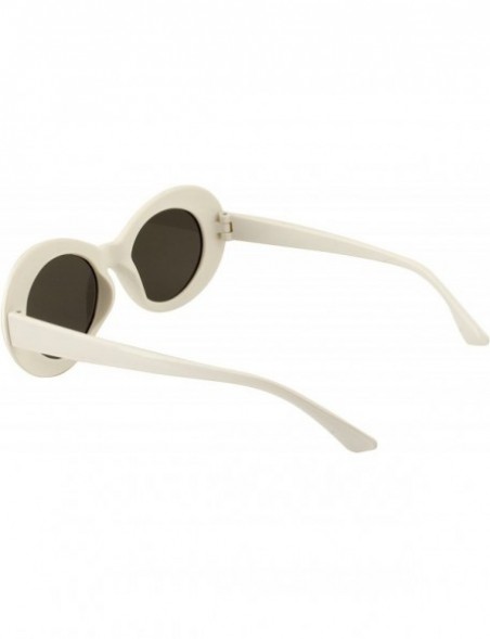 Oval CLOUT GOGGLES White Oval Round Sunglasses - Bold Retro Kurt Coba- INCLUDING pouch - CK188G4ZW98 $12.36