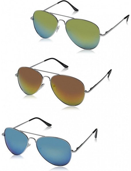 Wayfarer 9011k Wayfarer Sunglasses - 3 Pack Silver - Yellow + Orange + Blue - CR12ECUDAIX $13.71