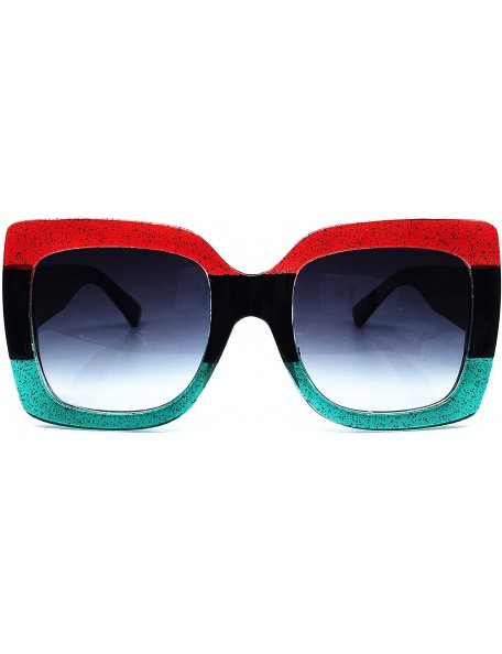 Oversized 8210 Premium Oversize XXL Women Brand Designer Square Bold Style Thick Frame Candy Fashion Sunglasses - CO18HM9R6TM...
