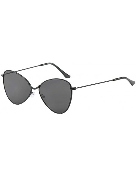 Oval Polarized Protection Sunglasses Cat Eye Sunglass - Black - CR1902NDI6I $9.92