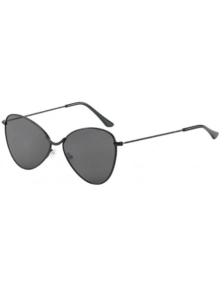 Oval Polarized Protection Sunglasses Cat Eye Sunglass - Black - CR1902NDI6I $9.92
