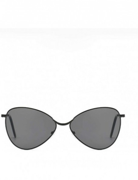 Oval Polarized Protection Sunglasses Cat Eye Sunglass - Black - CR1902NDI6I $9.92