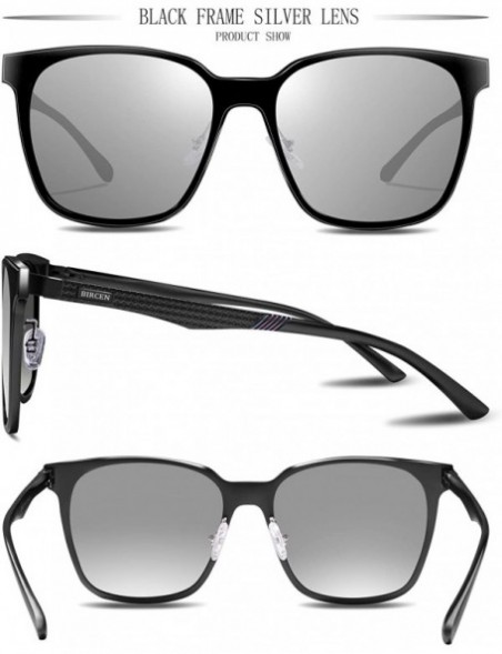 Rectangular Mens Polarized Driving Sunglasses For Mens Women Al-Mg Metal Frame Lightweight Fishing Sports Outdoors - CG19650Q...