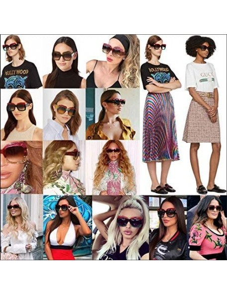 Oversized 8210 Premium Oversize XXL Women Brand Designer Square Bold Style Thick Frame Candy Fashion Sunglasses - CO18HM9R6TM...