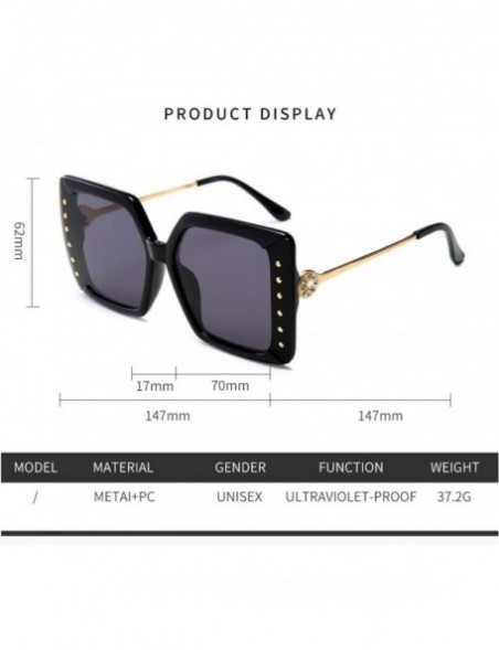 Sport Fashion Sunglasses Lady Diamond Large Box Sun Mirror - 1 - C0190O87L44 $35.42