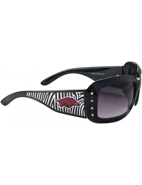 Oversized Arkansas Razorbacks UA Black Zebra Print Crystals Womens Fashion Sunglasses S4ZB - CZ11BZK1NPH $16.76