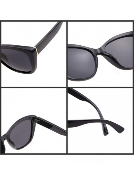 Square Vintage Square Women Sunglasses Cat Eye Design Frame Clear Polarized Lens - National Flag Frame Grey Lens - CL198R9LQE...