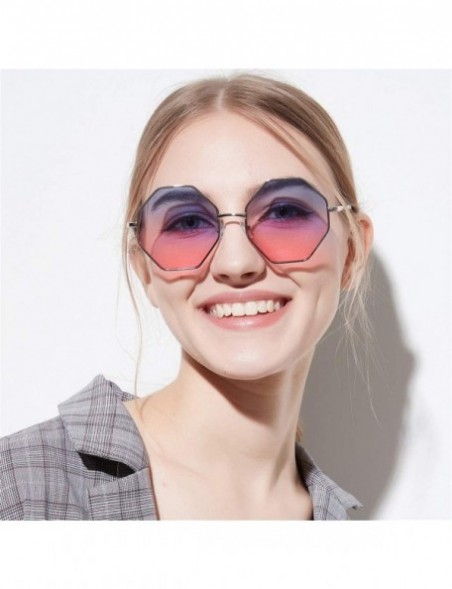 Wrap Geometric sunglasses Women Vintage Eye Sunglasses Retro Eyewear Color Tinted Eyewear - C - CL18TQER8DM $7.66