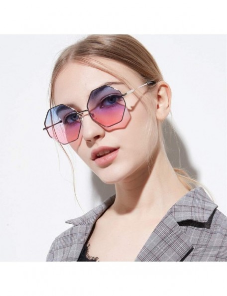Wrap Geometric sunglasses Women Vintage Eye Sunglasses Retro Eyewear Color Tinted Eyewear - C - CL18TQER8DM $7.66