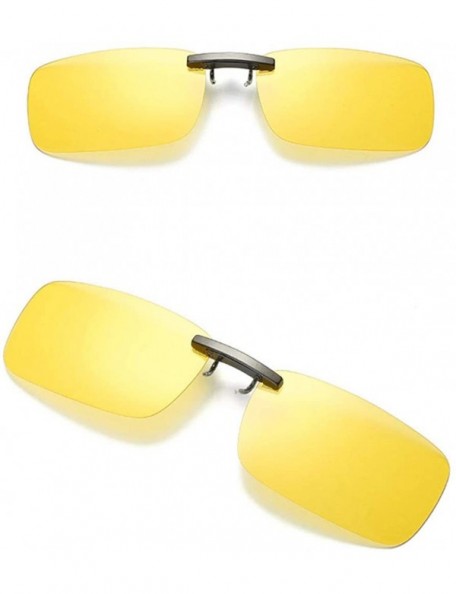 Butterfly Aviator Sunglasses Detachable Driving Polarized - Yellow - CM18UKYC3AU $9.85