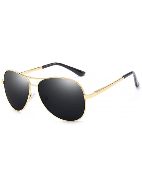 Aviator Polarized Aviator Sunglasses for Men Metal Frame Drivers UV400 Protection Sun Glasses - Color 2 - C218QINGTIS $9.02