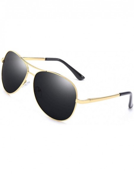 Aviator Polarized Aviator Sunglasses for Men Metal Frame Drivers UV400 Protection Sun Glasses - Color 2 - C218QINGTIS $9.02