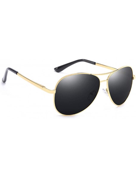 Aviator Polarized Aviator Sunglasses for Men Metal Frame Drivers UV400 Protection Sun Glasses - Color 2 - C218QINGTIS $9.02