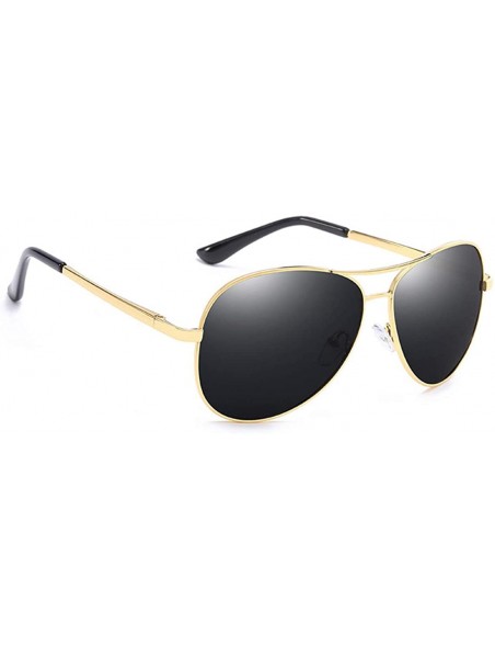 Aviator Polarized Aviator Sunglasses for Men Metal Frame Drivers UV400 Protection Sun Glasses - Color 2 - C218QINGTIS $9.02
