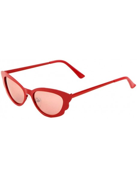 Cat Eye Wing Shape Metal Cat Eye Sunglasses - Red - CX197A624MS $16.12