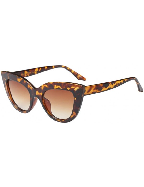 Wayfarer Fashion Star Same Style Cat Eye Frame Eyeglasses Ladies Womens Sunglasses - Brown - CL18G860XHX $10.56