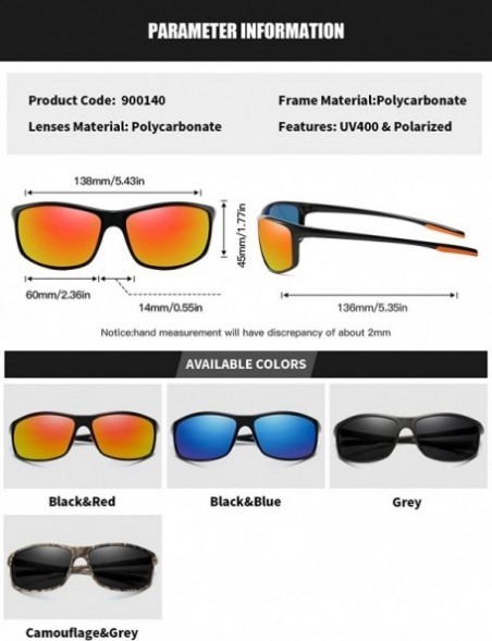 Sport Men Sport Sunglasses Baseball Polarized TR90 Frame Eyewear for Driving Fishing Golf UV400 Protection - CO193HROT7Y $11.55