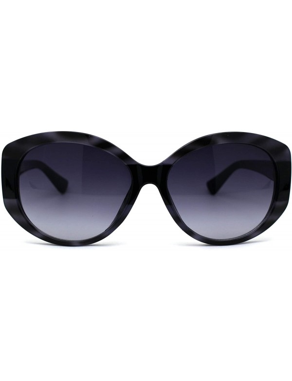 Rectangular Womens Mod Oversize Oval Thick Plastic Butterfly Sunglasses - Slate Tortoise Smoke - CI196QQL2RS $11.96