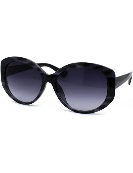 Rectangular Womens Mod Oversize Oval Thick Plastic Butterfly Sunglasses - Slate Tortoise Smoke - CI196QQL2RS $11.96