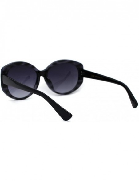 Rectangular Womens Mod Oversize Oval Thick Plastic Butterfly Sunglasses - Slate Tortoise Smoke - CI196QQL2RS $11.96