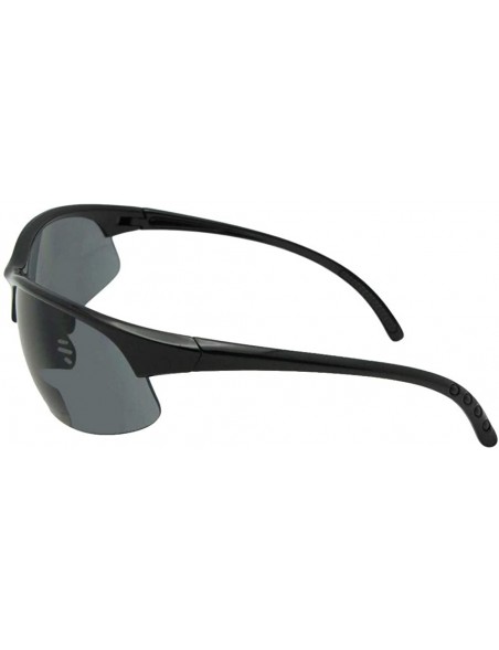 Rimless Half Rim Sport Bifocal Sunglasses B33 - Shiny Black Frame-gray Lenses - CF188TXEQXL $12.20